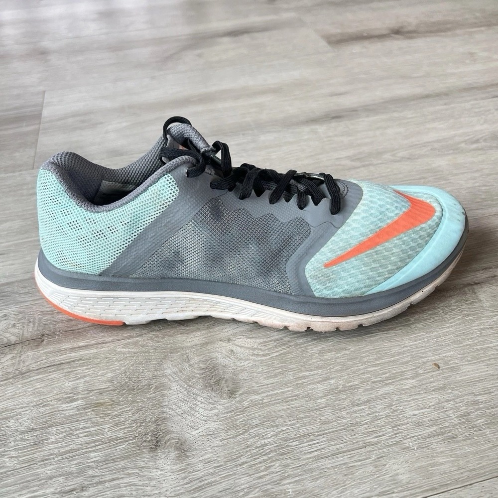 Nike Dual Fusion Run 3 Womens Running Shoes Gray Mint Orange 807145-400 Size 8